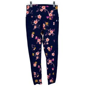 PINK Victoria's Secret Women's Blue Pink Floral Print Athletics Leggings Size XS